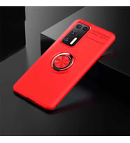 Huawei P40 Kılıf Yüzüklü Magnetli Ravel Case (Kırmızı)