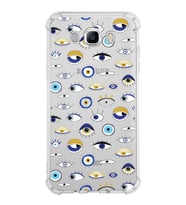 PrintiFy Samsung Galaxy J7 2016 Uyumlu Nazar Boncuğu 2 Baskılı Şeffaf Köşe Korumalı Antişok Kılıf