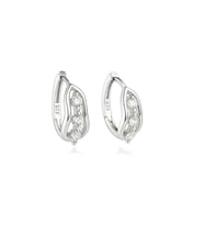 Zirkon Taşlı Diamond Simple Style Halka Kadın Gümüş Küpe 17 MM (Beyaz)