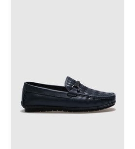 Hakiki Deri Lacivert Kürklü Erkek Loafer