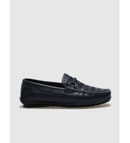 Hakiki Deri Lacivert Kürklü Erkek Loafer
