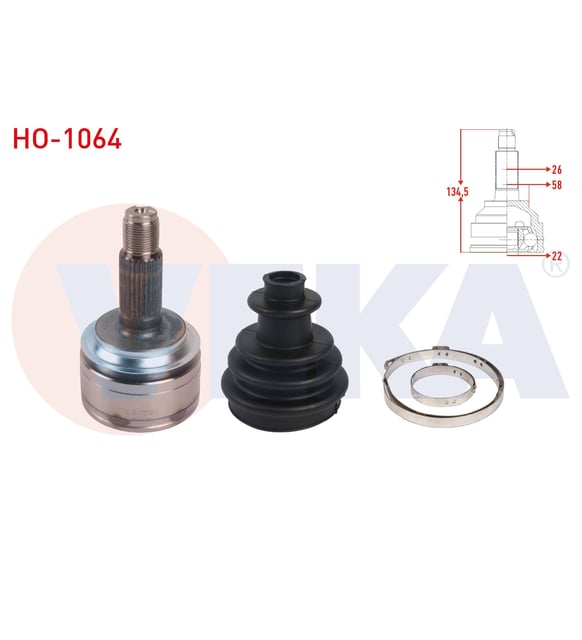 AKS KAFASI SOL-SAG ON DIS 26X22X58 UZUNLUK 134,5mm HONDA CIVIC IX