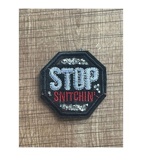 6X6 CM NAKIŞ İŞLEME VE TAŞLI STOP YAZILI ÜTÜ İLE YAPIŞAN APLİKE ARMA YAMA