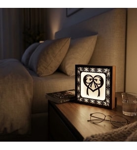 Dekoratif LED Işıklı Gece Lambası – Kalpli Tasarım (Tatlı Beyaz)
