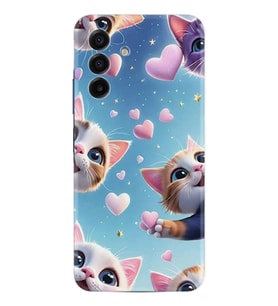 Samsung Galaxy A17 Kılıf Boutique Baskılı Resimli Kalp ve Kedi Pcode -035