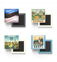 Buzdolap Magnetleri - Estonya Tallinn - Estonia - 4'lü Set Magneti