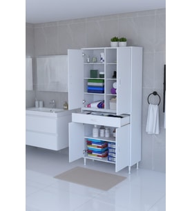 Eliusta Nexa Modüler Dolap  95 Cm Banyo/Mutfak Dolabı Extra Kullanım Alanlı 95x173x32,5 cm Beyaz Dolap