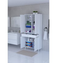 Eliusta Nexa Modüler Dolap  95 Cm Banyo/Mutfak Dolabı Extra Kullanım Alanlı 95x173x32,5 cm Beyaz Dolap