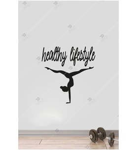 Healthy Lifestyle Sağlıklı Yaşam Pilates Duvar Dekor Ahşap Tablo 35x34 (Siyah)