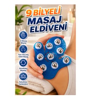 9 Bilyeli Vücut Masaj Eldiveni Kan Dolaşımı Destekleyici Cilt Sıkılaştırıcı Masaj Aleti