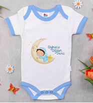 BK Kids Kişiye Özel Mavi Bebek Body Zıbın - Model 38