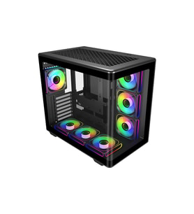 COOLERMASTER ELITE 600 Curve TG E600-KGNN-S02 7x12cm ARGB Siyah Gaming MıdTower PC Kasası