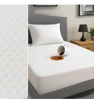 Yatak Alezi Kapitone Full Fitted Sıvı Geçirmez Kaymaz Yatak Örtüsü Yatak Koruyucu Full Kenar Çarşaf (Beyaz, 120 x 200)