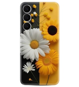 Samsung Galaxy S25 FE Kılıf Boutique Baskılı Resimli Sarı Beyaz Çiçek Pcode -044