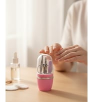 Tırnak Bakım Manikür Pedikür Seti 4 Parça Pembe Ev ve Seyahat Uyumlu