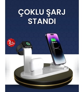 Modern Tasarımlı Çok Fonksiyonlu Kablosuz Şarj Standı
