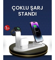 Modern Tasarımlı Çok Fonksiyonlu Kablosuz Şarj Standı