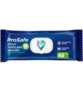 Prosafe Hasta Vücut Temizleme Islak Mendil Havlu 48 Yaprak XL Tekli Pk