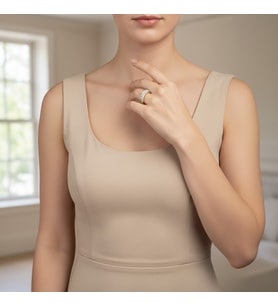 STİL İNCİSİ/XUPING JEWELRY İKİ SIRA BOMBELİ ZİRKON TAŞLI YÜZÜK