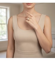 STİL İNCİSİ/XUPING JEWELRY İKİ SIRA BOMBELİ ZİRKON TAŞLI YÜZÜK