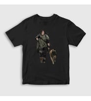 Presmono Unisex Çocuk Beyaz Daryl Dixon V3 The Walking Dead T-Shirt 520889tt (Siyah)