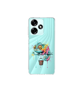 Infinix Hot 30 ile Uyumlu Splash Bukalemun Tasarımlı Şeffaf Silikon Kılıf