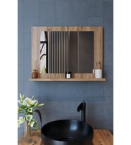 Yakut Dresuar,60x45 Raflı Banyo Aynası Atlantik Çam