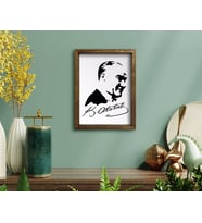 BK Home Atatürk Tasarımlı Doğal Masif Ahşap Çerçeveli Tablo-46