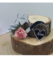 30 Adet İki Kalpli Pleksi Sonsuzluk Nikah Şekeri Pıcırcıklı-