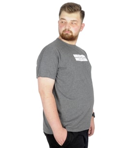 Mode XL Büyük Beden T-Shirt Bis Yaka Black Series 22189 Antramelanj
