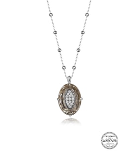 Swarovski Crystal Kadın Oval Gümüş Kolye