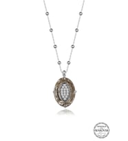 Swarovski Crystal Kadın Oval Gümüş Kolye