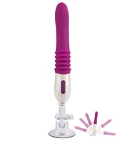 Fastieshop Vantuzlu İleri Geri Hareketli Şarjlı Vibratör (Magenta.)