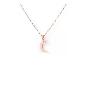 Kişiye Özel 925 Ayar Gümüş Ay Figürlü Minimal Kolye (Rose)