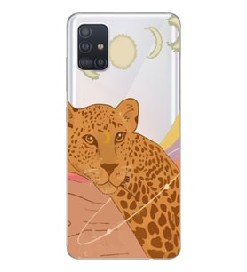 Samsung Galaxy A51 Uyumlu Leopar Tasarımlı Şeffaf Telefon Kılıfı