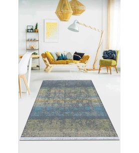 Çok Renkli Vintage Dokuma Pamuk Taban Kaymaz Kilim KLM121