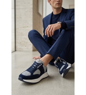 John Richardo 24298 Erkek Hakiki Deri Klasik Sneaker Lacivert