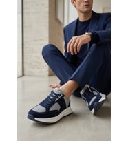 John Richardo 24298 Erkek Hakiki Deri Klasik Sneaker Lacivert