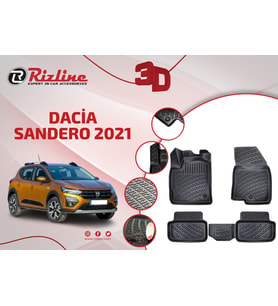 Rizline Dacia Sandero 2021+ 3D Paspas (Siyah - Beyaz)