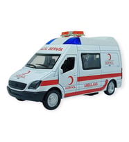 Çek Bırak Metal Sesli Işıklı Ambulans 12 cm