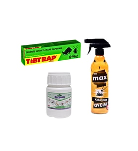 3'lü Karma Haşere ve Zararlı Kontrol Seti (Tibtrap Fare Yapışkanı, Bermuda EW Haşere Öldürücü 50 ml,
