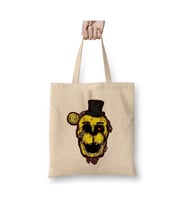 Golden Freddy FNAF Beyaz Bez Çanta Uzun Saplı Alışveriş Çantası Plaj Çantası