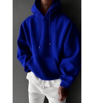 Regular Kapüşonlu Sweatshirt Erkek Unisex 3 İplik Şardonlu %100 Pamuk Basic Hoodie