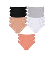 Mulvxbrf Brf02 15 Adet Süper Eko Set Likralı Kadın Slip Külot Siyah Ten Gri Beyaz Pudra (Mulvix)