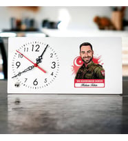Kişiye Özel Hediye Karikatürlü En Kahraman Asker Masa Saati