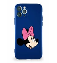 Apple iPhone 11 Pro Soft Premier Kapak Minnie Mouse-A Tasarımlı Silikon Kılıf - Lacivert (Şeffaf)