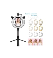 Kablosuz Selfie Çubuğu, 9 Işık Modlu, Uzaktan Kumandalı, Tripod Destekli