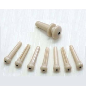 Planet Waves PWPS12 Akustik Gitar Endpin ve Köprü Pimi Seti Beyaz Renk, 7 Adet Köprü Pimi ve 1 Adet Askı Pimi Dahil