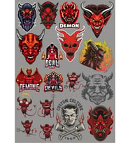 Şeytan Sticker Set  20 Parça Telefon, Tablet, Defter, Laptop Sticker