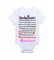 Kız Bebek Beyaz Babacım Baskılı Bebek Zıbın Body